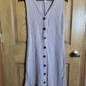 Monteau Mauve Button-Front Midi Dress